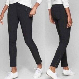 Athleta Black Wander Skinny Pant Athletic Zipper Ankle Pants Women's Size 2.